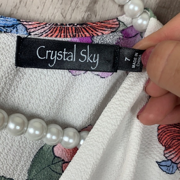 Crystal Sky flower open back maxi dress size 7 - Picture 10 of 11